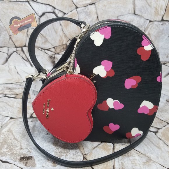 #bagsavenue heart flutter love shack crossbody black coin purse key Kate Spade - Picture 4 of 15